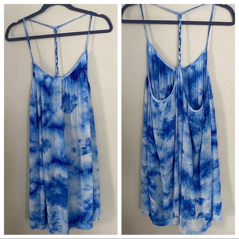Forever 21 Blue Tie Dye Strap Back Dress
